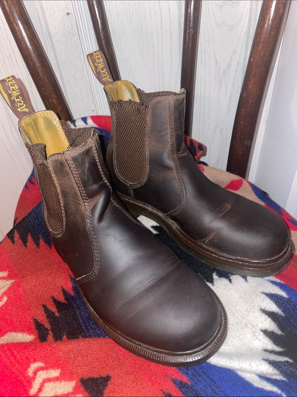 DOC DR MARTEN MARTENS CRAZY HORSE BROWN LEATHER PULL ON BOOTS SZ  37 or Us 6-6.5